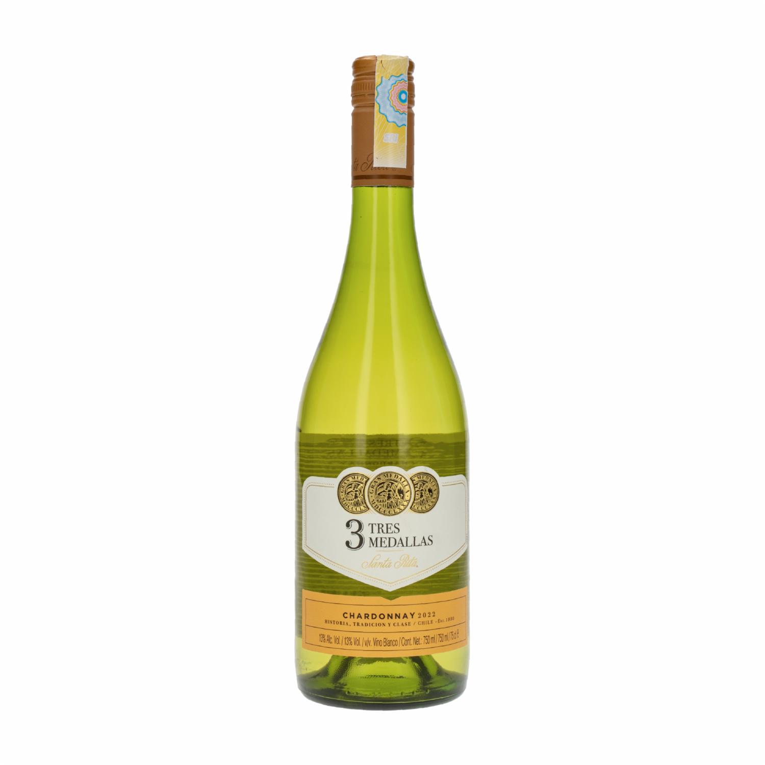 Vino Blanco Chardonnay Tres Medallas 750 Ml