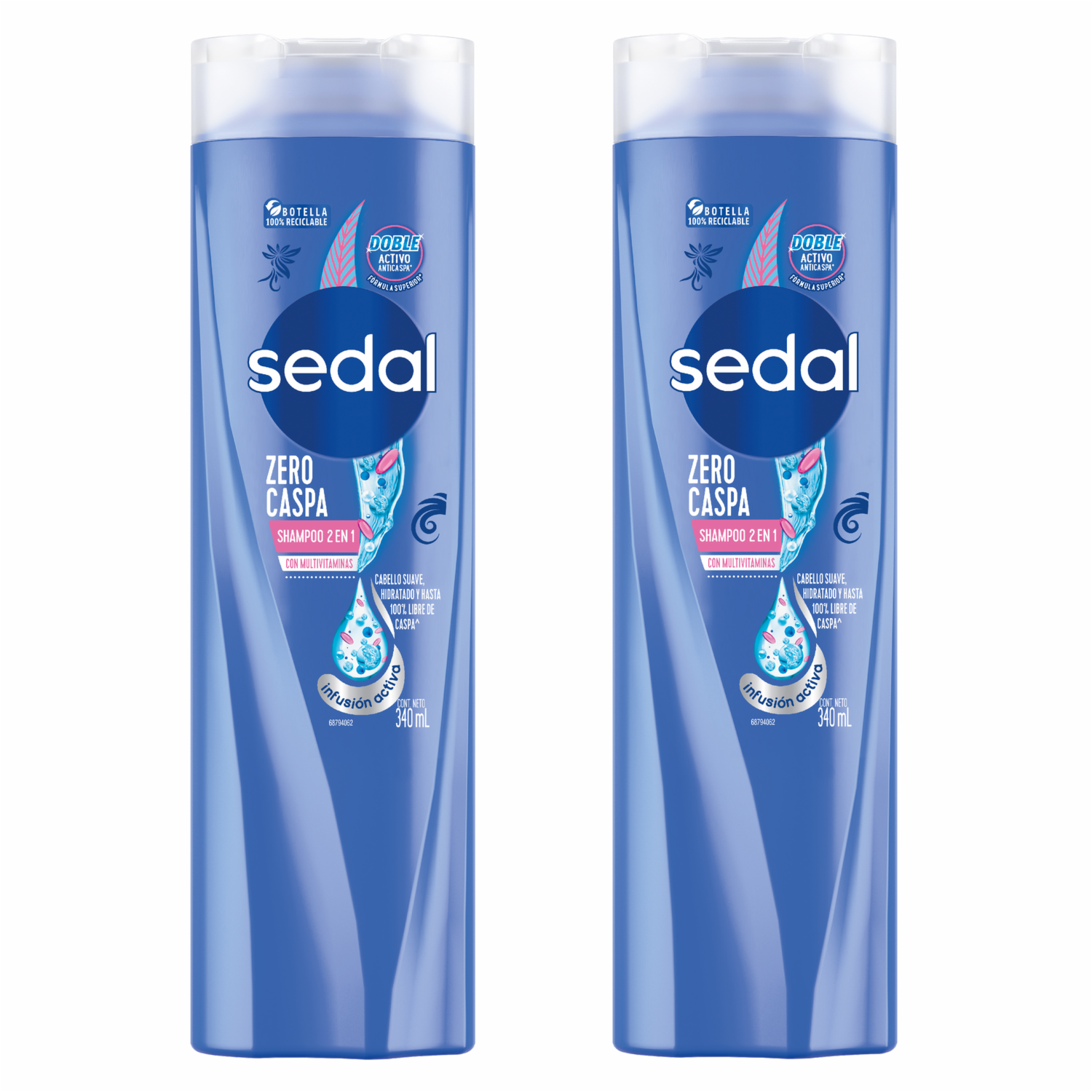 Shampoo De Cabello Inner Pack Caspa Control Precisión Especifica SEDAL 2 x 340 Ml