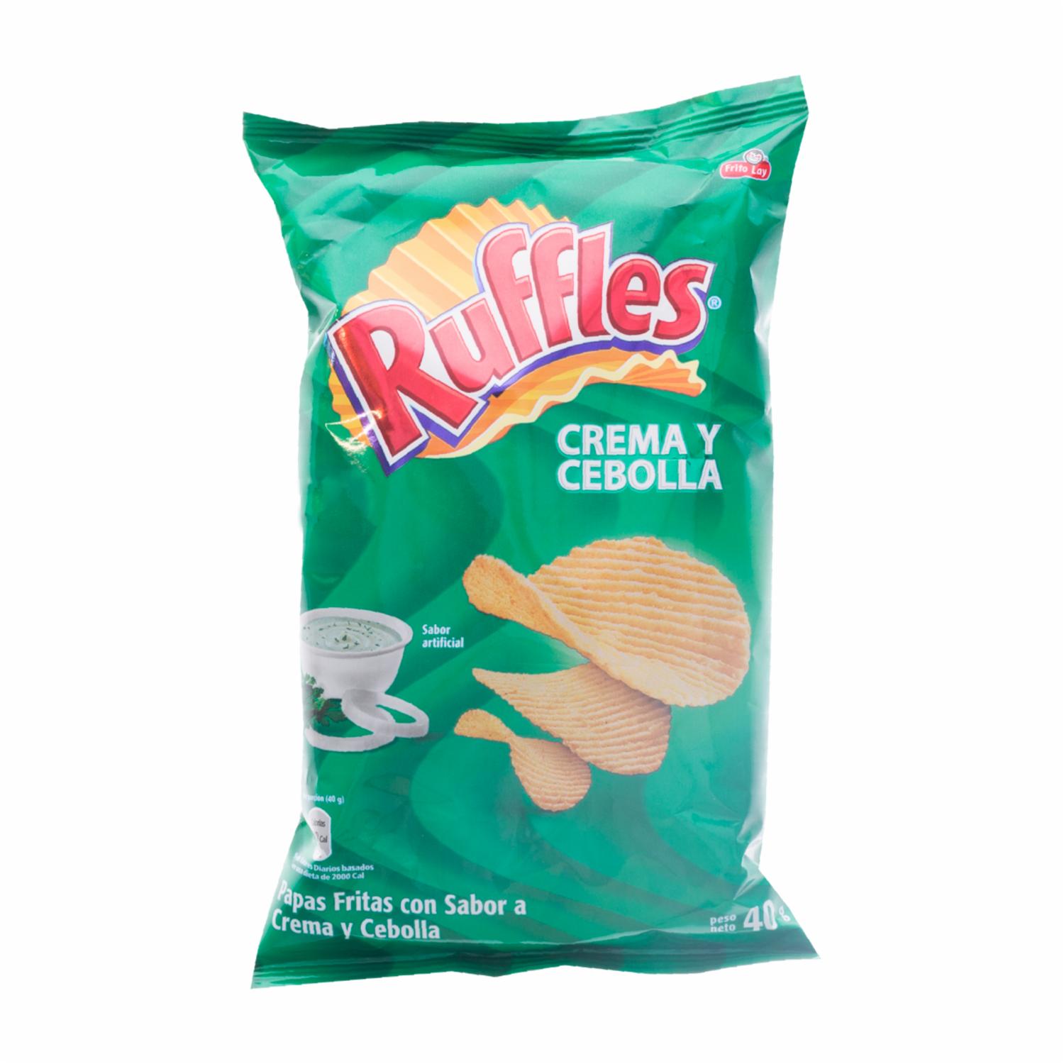 Papas Fritas Sabor A Crema Y Cebolla RUFFLES 40 G