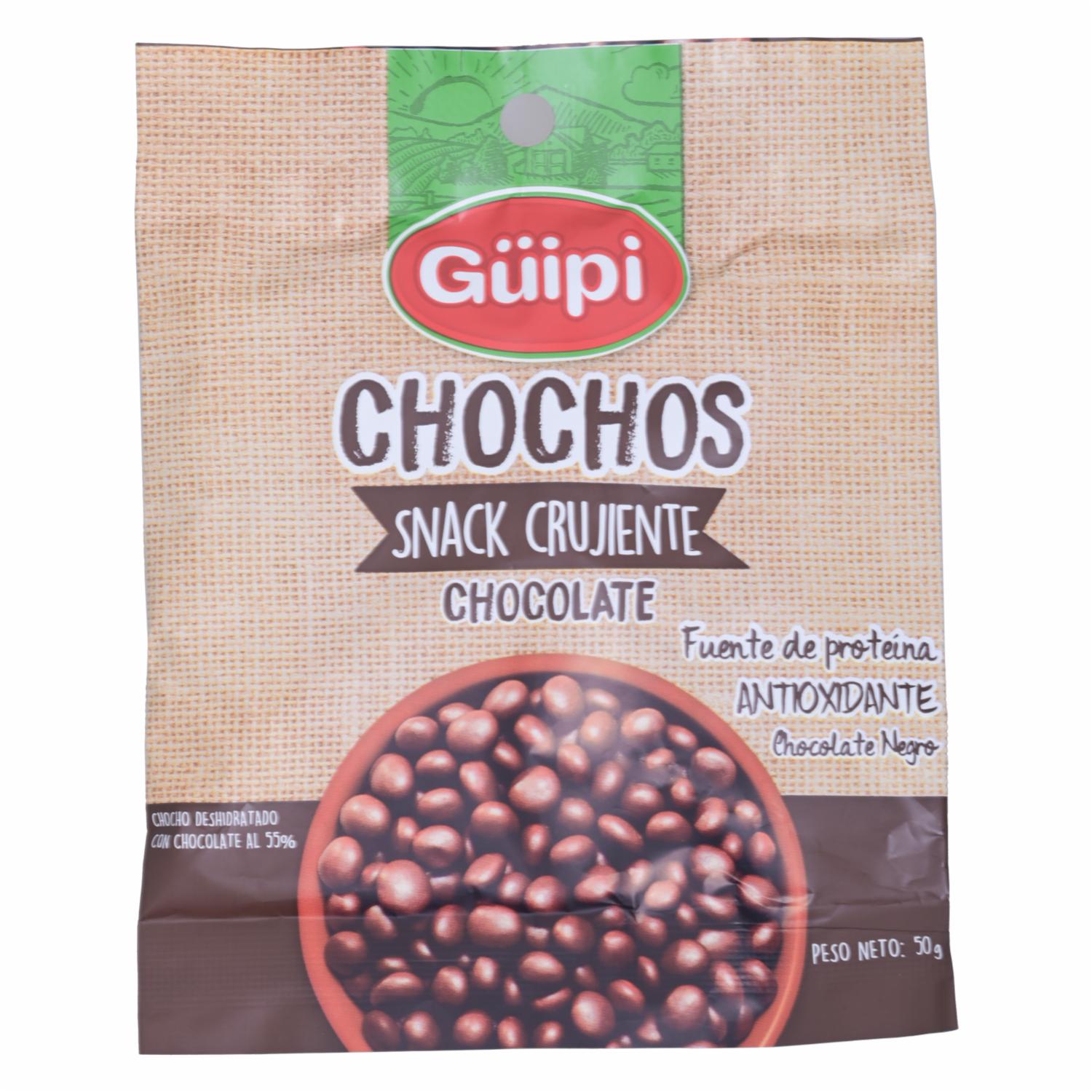 Chocho Deshidratado Con Cobertura De Chocolate 0,55 Cacao GÜIPI 50 G