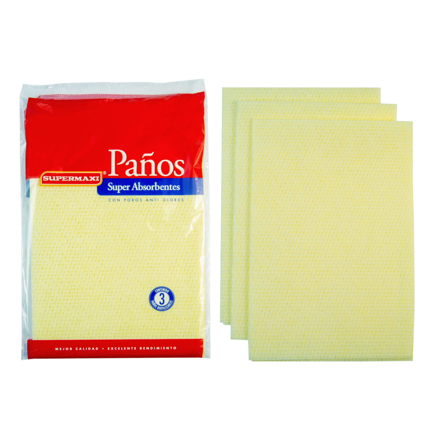 Paño Amarillo Absorbente SUPERMAXI X 3 Uds
