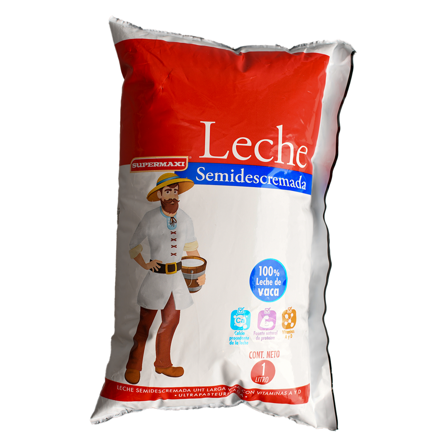 Leche Semidescremada Ultrapasteurizada SUPERMAXI 1000 Ml