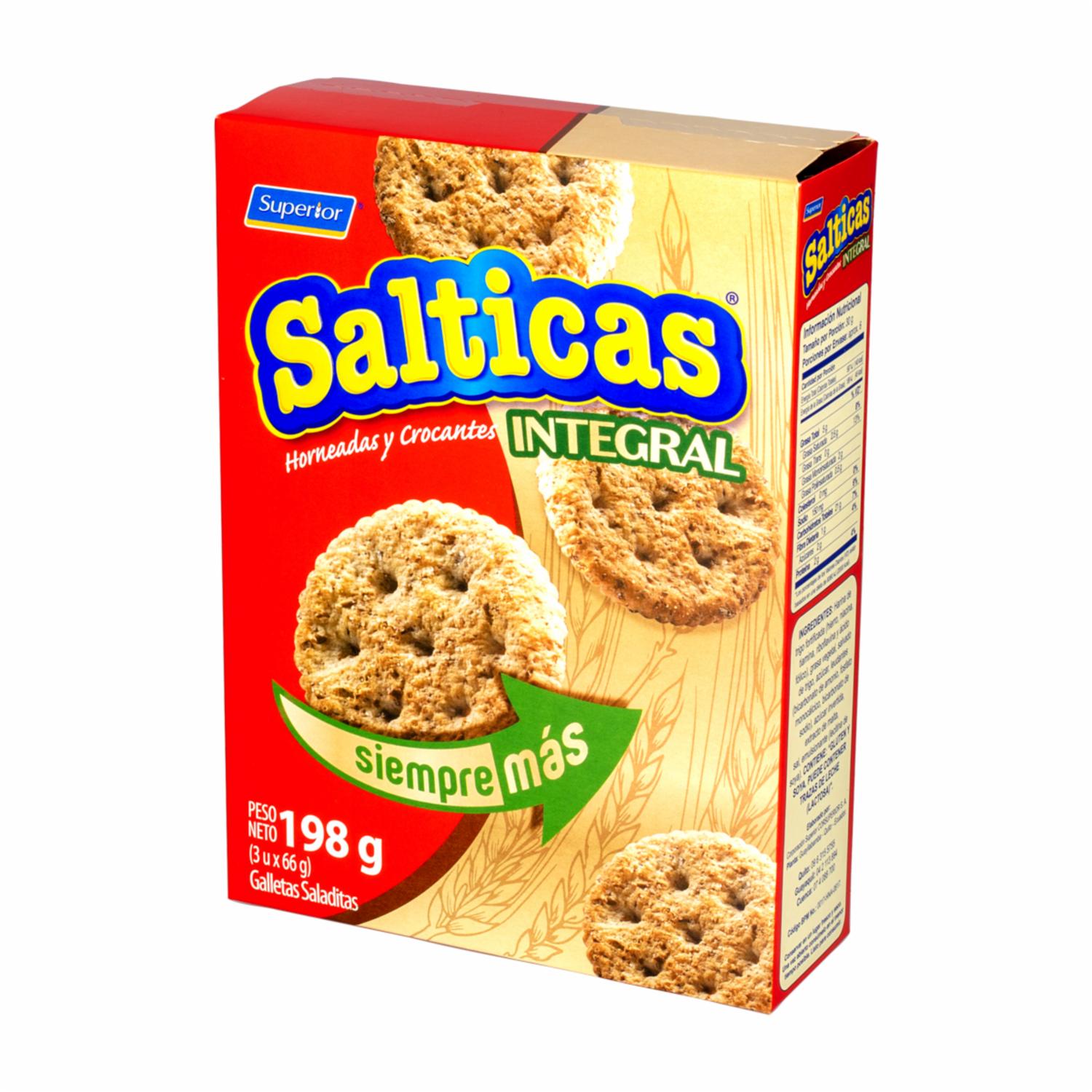 Galletas Integrales Horneadas Y Crocantes SALTICAS 198 G