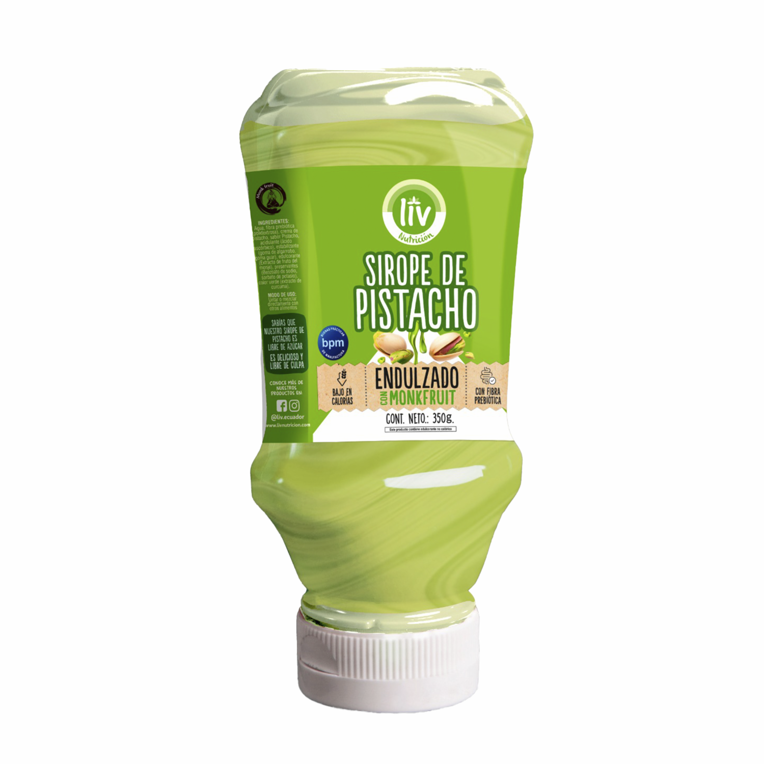Sirope De Pistacho Sin Azúcar Keto Friendly LIV 350 G