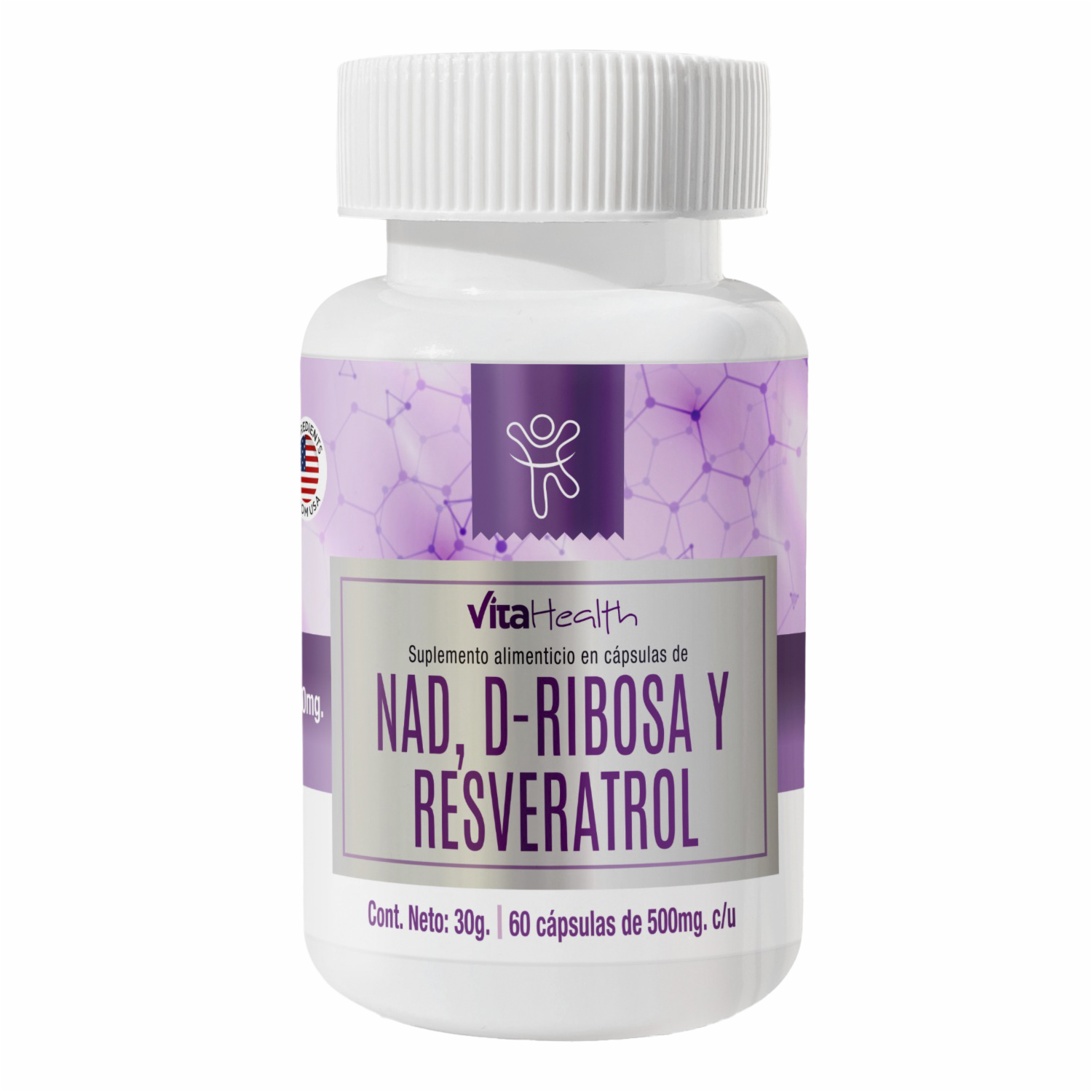 Nad D-Ribosa Y Resveratrol Suplemento En Cápsulas VITAHEALTH 60X500 Mg