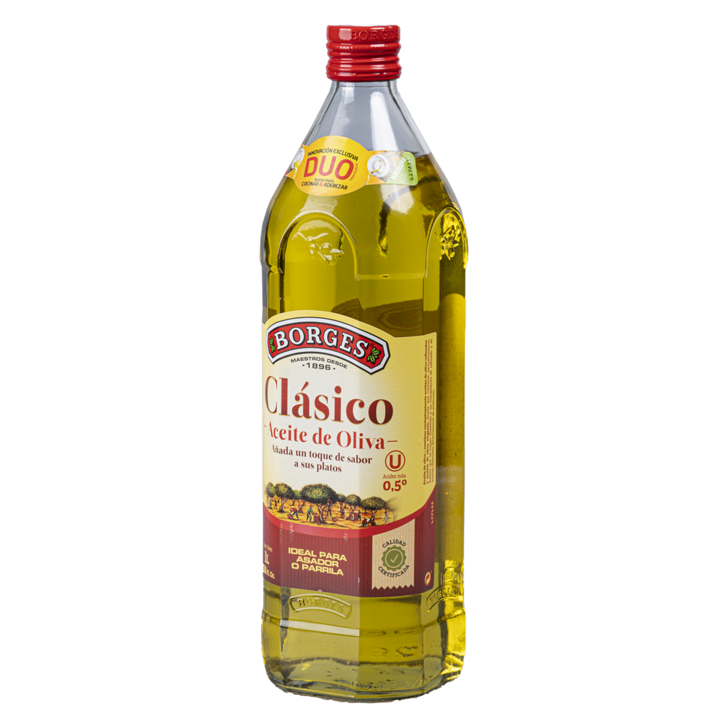 Aceite De Oliva Clásico Mezcla Vidrio BORGES 1000 Ml