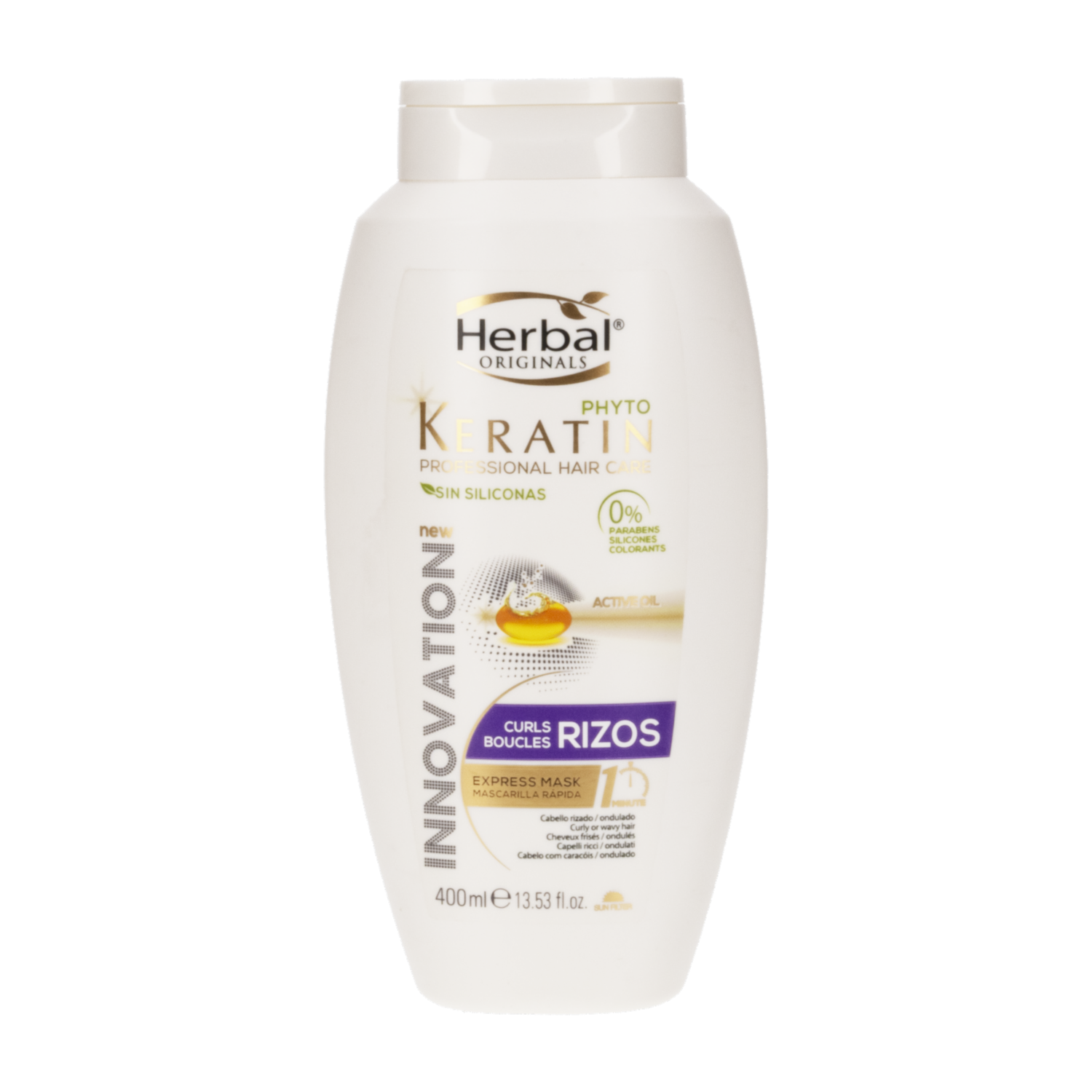 Mascara Capilar Con Phyto Keratin Rizos Express HERBAL 400 Ml