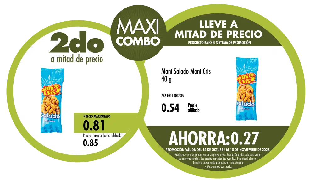 Maxicombo mitad de precio 10