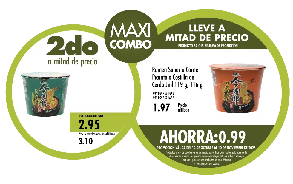 Maxicombo mitad de precio 89