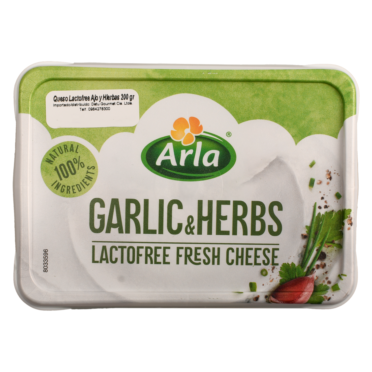 Queso Crema Libre De Lactosa Con Ajo Y Hierbas ARLA 200 G