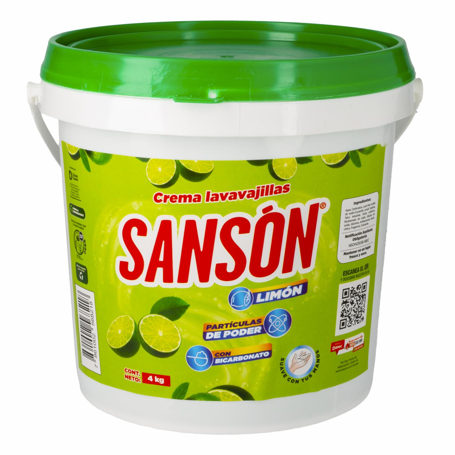 Crema Lavavajillas Con Bicarbonato Fragancia Limón SANSÓN Kg