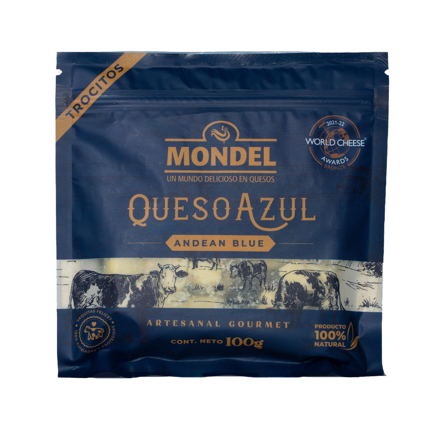 Queso Azul En Trocitos MONDEL 100 G