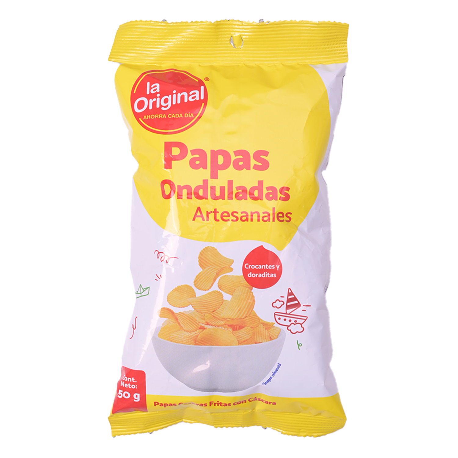 Papas Fritas Onduladas Artesanales LA ORIGINAL 50 G