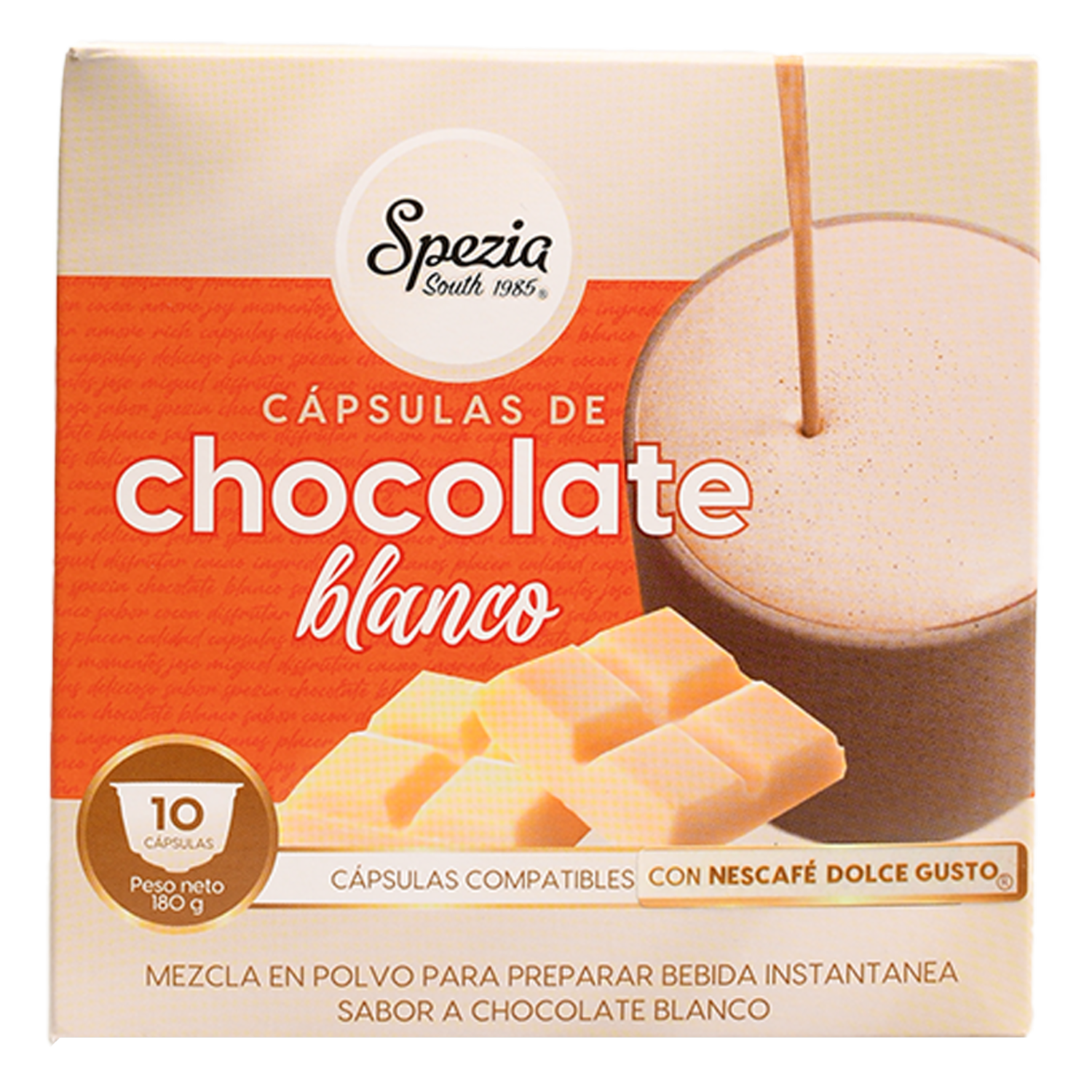 Capsulas De Chocolate Para Bebida Instantánea SPEZIA 180 G