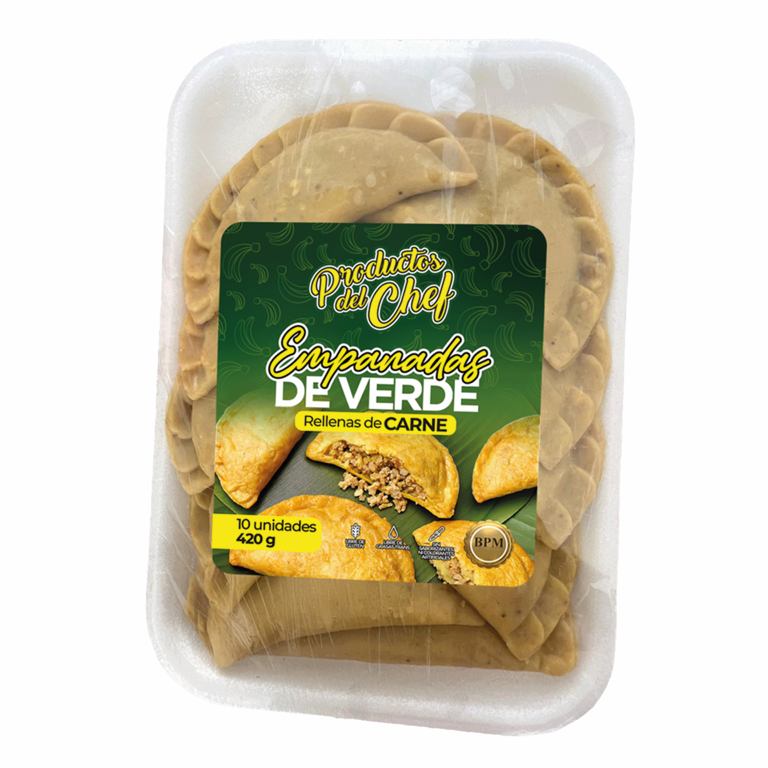Empanadas De Verde Rellenas Con Carne PRODUCTOS DEL CHEF X 10 Uds