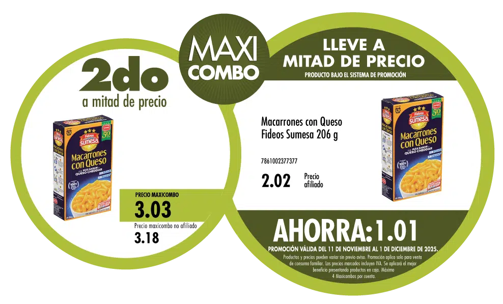Maxicombo mitad de precio 12