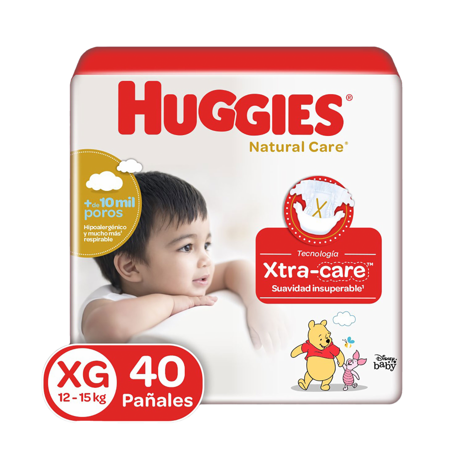 Pañales Desechables Natural Care XG Etapa 4 HUGGIES X 40 Uds