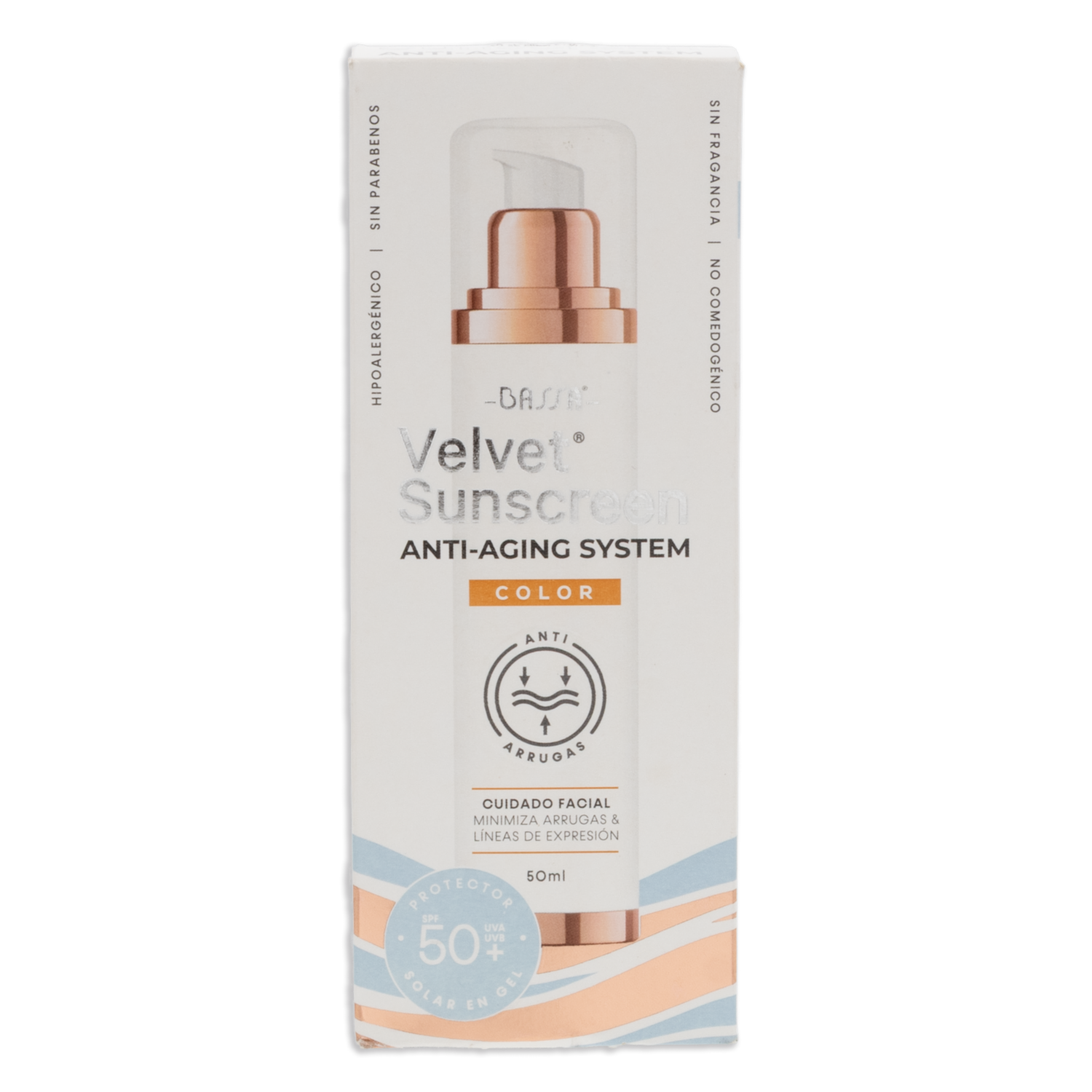 Protector Solar Facial Velvet Sunscreen Anti-Aging System BASSA 50 Ml