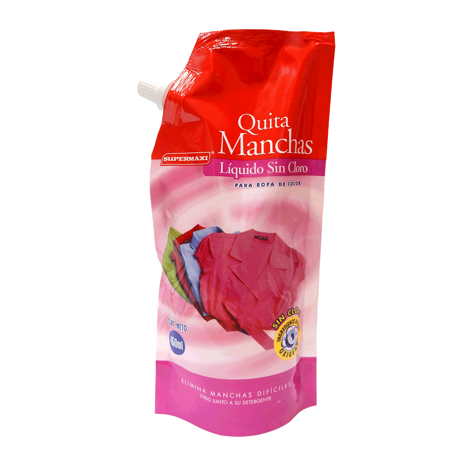 Quita Manchas Líquido Sin Cloro Para Ropa De Color SUPERMAXI 450 Ml