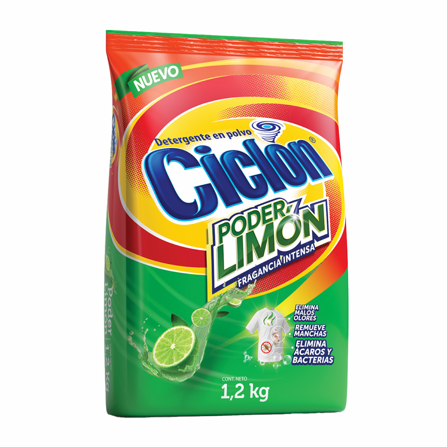 Detergente En Polvo Poder Limón CICLÓN 1200 G