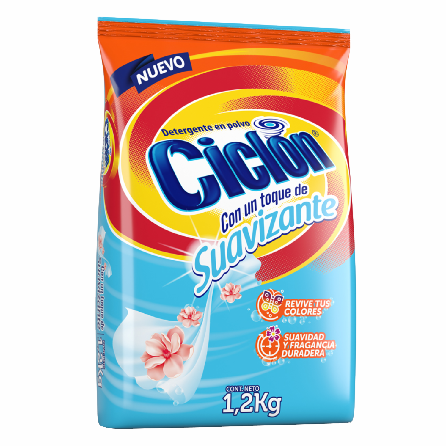 Detergente En Polvo Con Toque Suavizante CICLÓN 1200 G