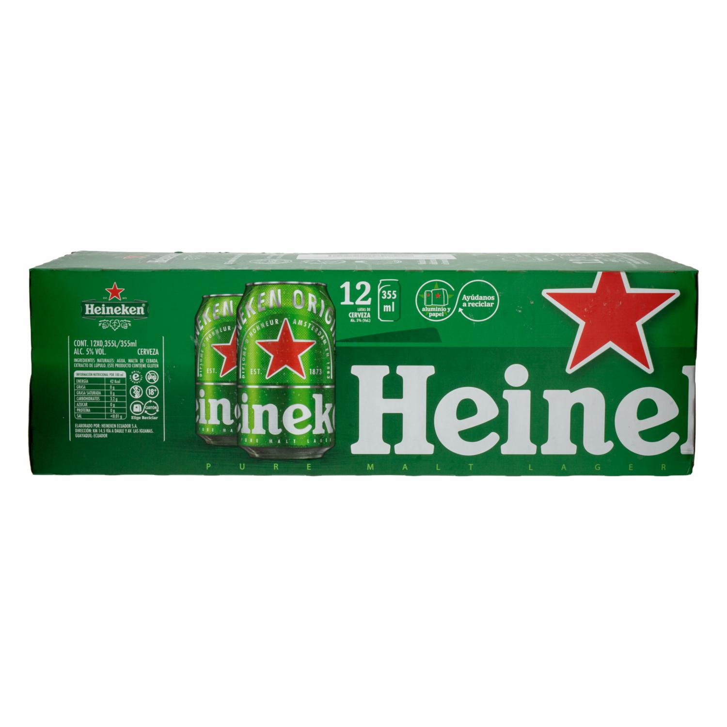 Cerveza Lata Heineken 12 X 355 Ml