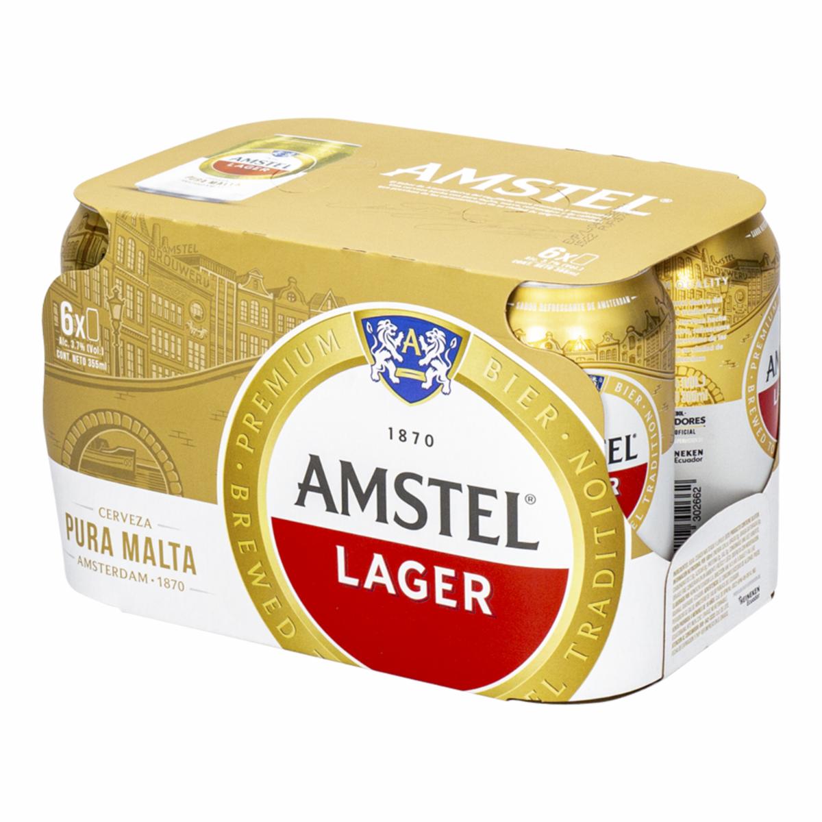 Cerveza En Lata Amstel 6 X 355 Ml