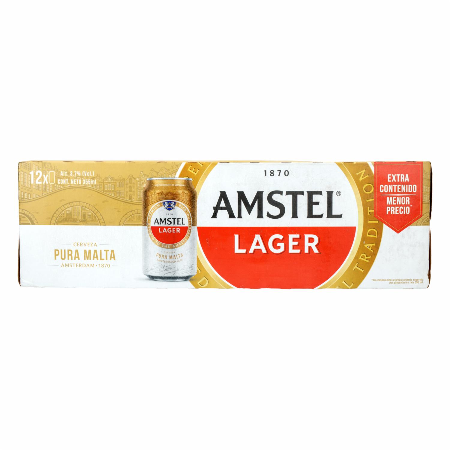 Cerveza En Lata Amstel 12 X 355 Ml