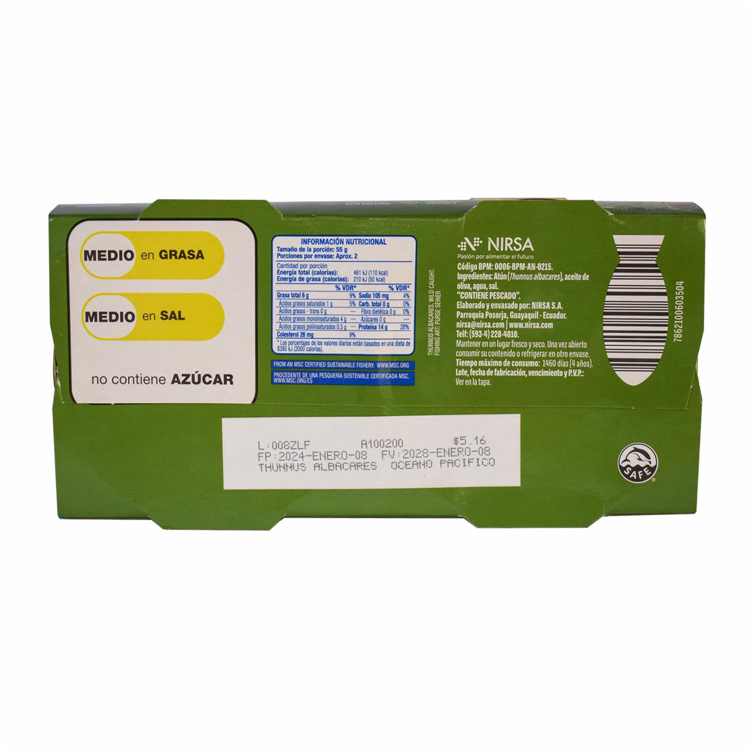 Atún Claro Lomitos En Aceite Oliva REAL 2 X 160 G