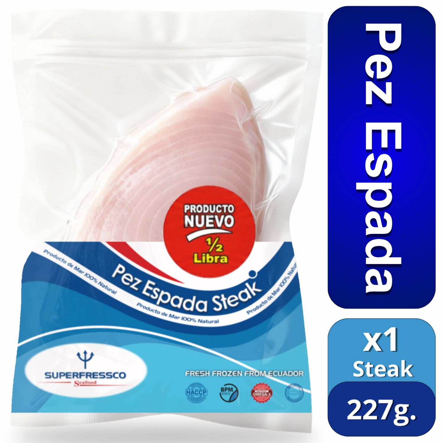 Pescado Pez Espada Steak Premium Fresco SUPERFRESSCO 227 G