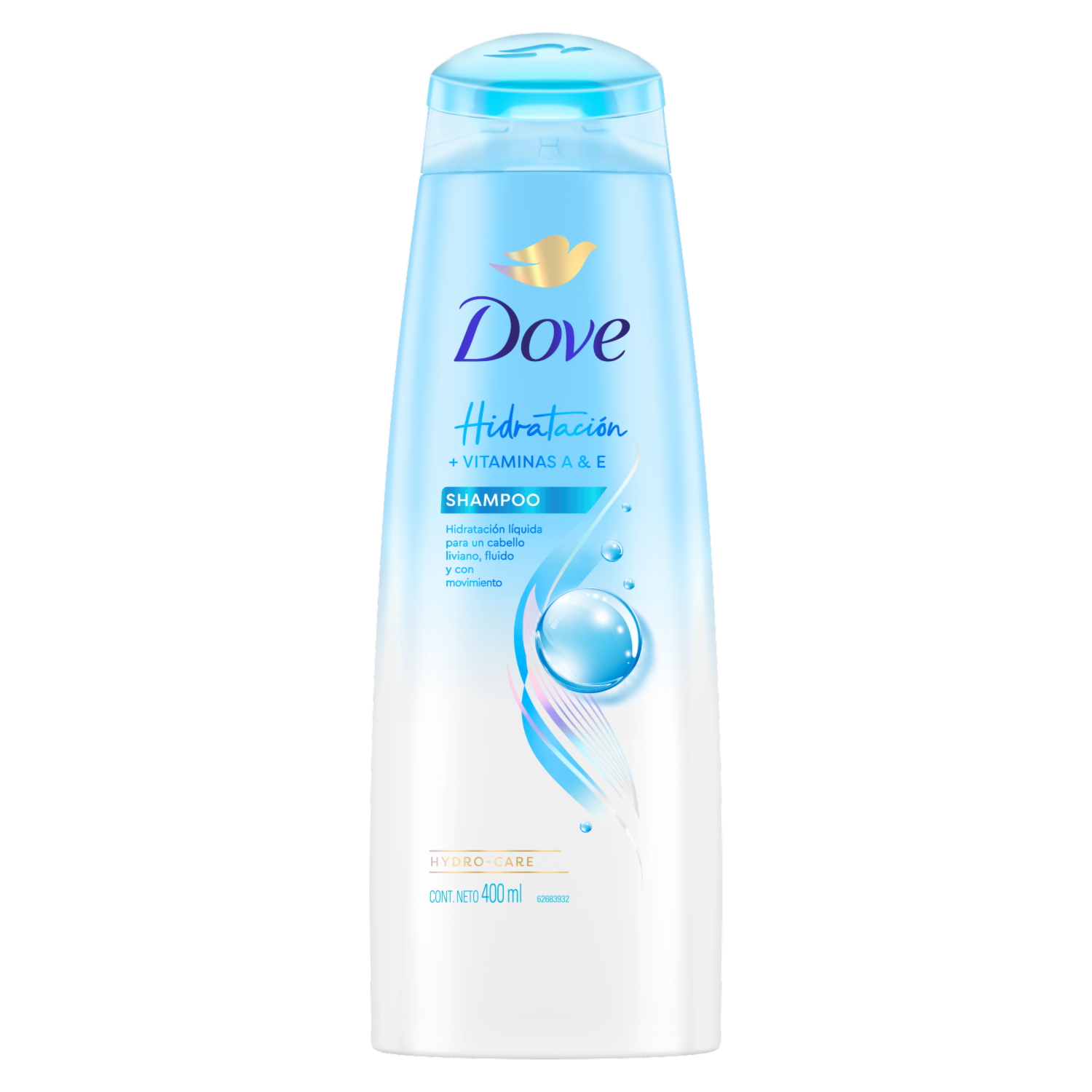 Shampoo De Cabello Hidratación + Vitaminas A & E DOVE 400 Ml