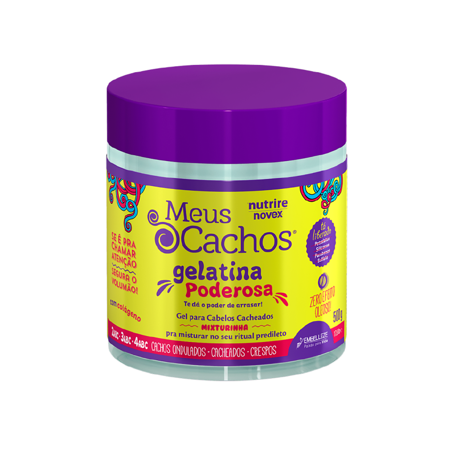 Gel De Cabello Meus Cachos Gelatina Poderosa NOVEX 500 G