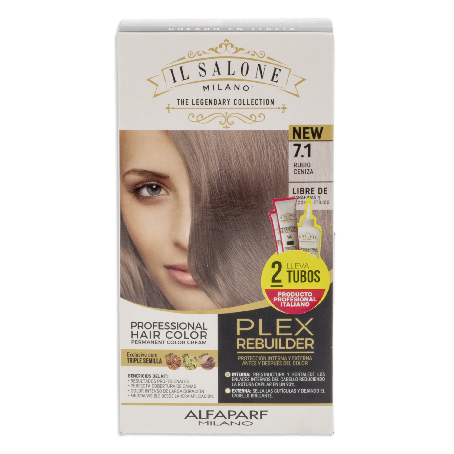 Tinte De Cabello Rubio Cenizo 7.1 IL SALONE MILANO 213 Ml