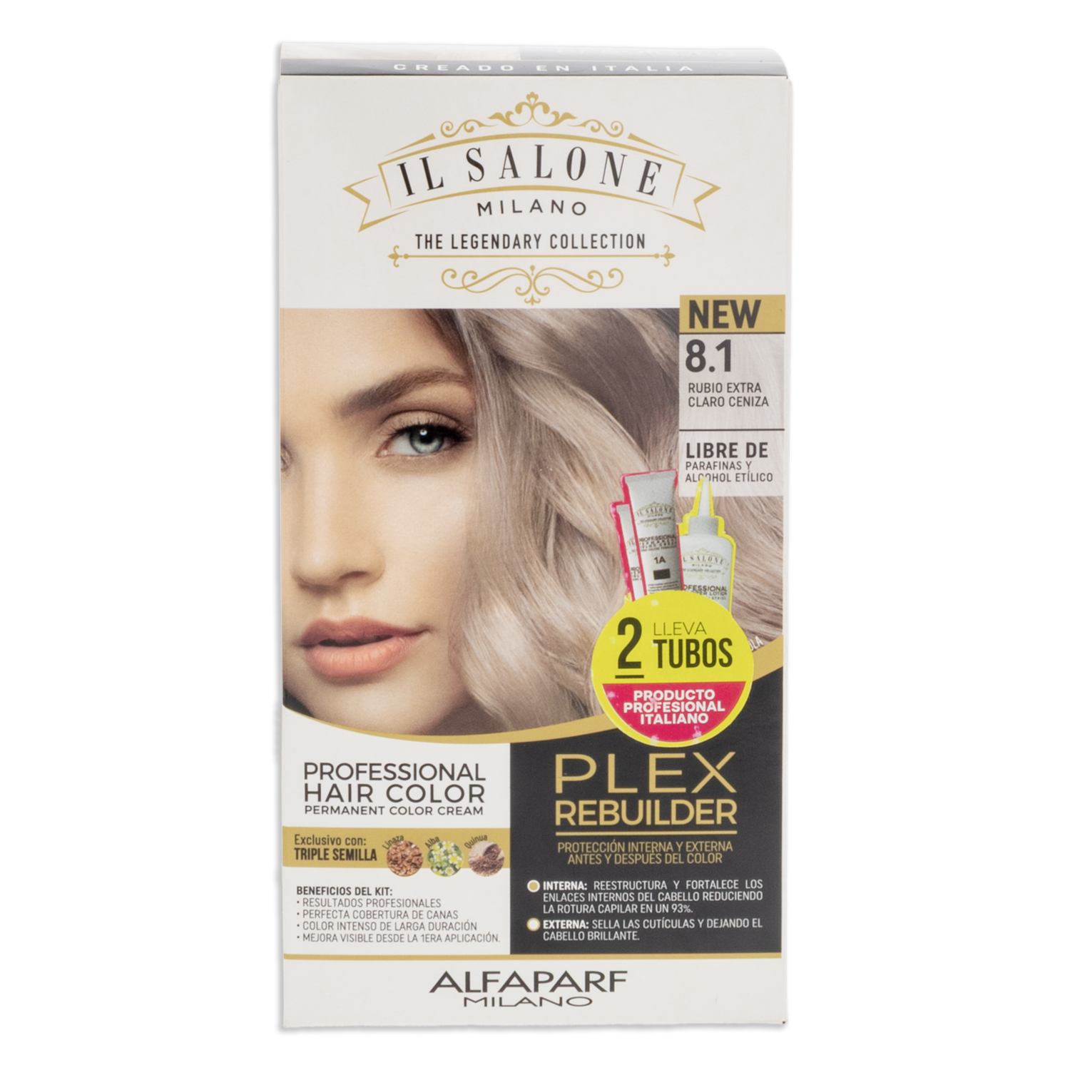 Tinte De Cabello Rubio Extra Claro Cenizo 8.1 IL SALONE MILANO 213 Ml
