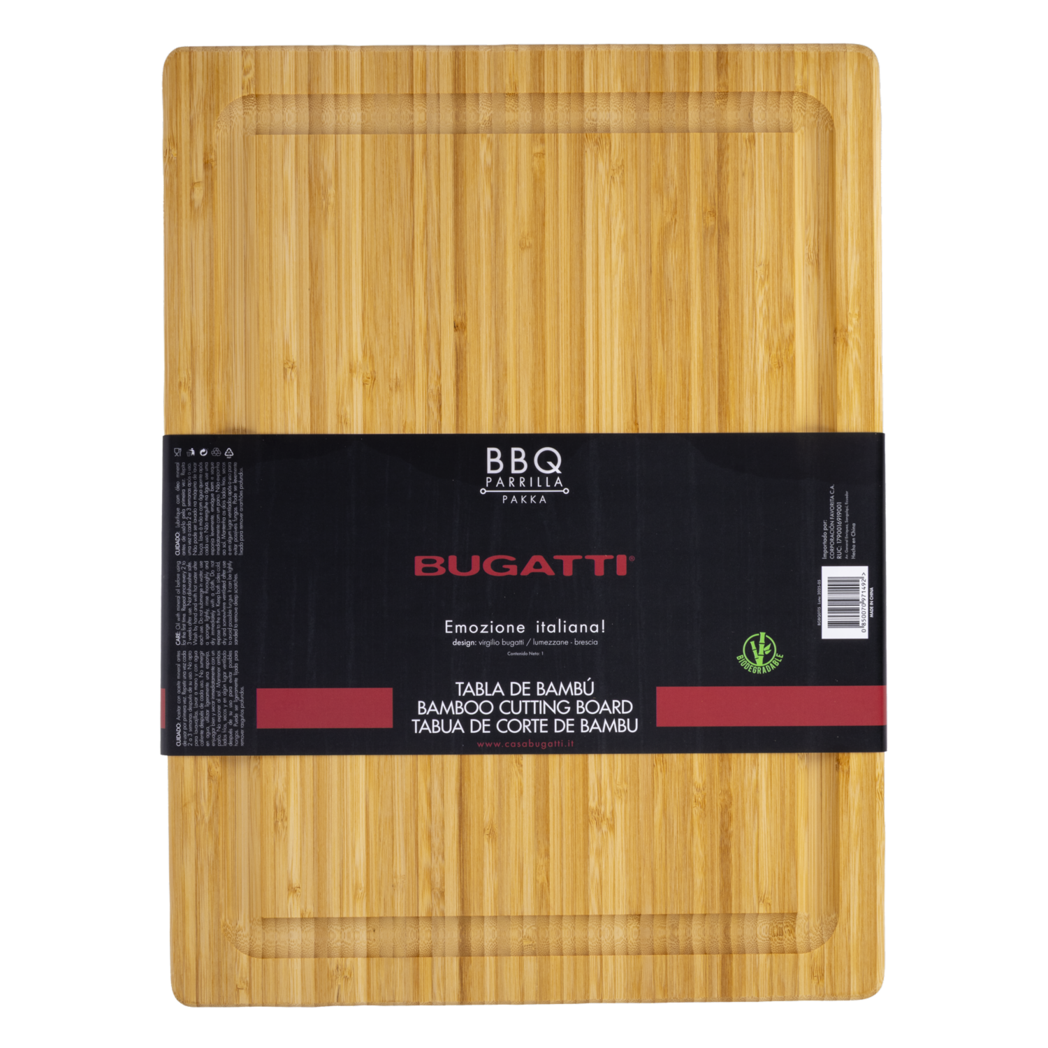 Tabla De Cortar De Bambú Para Parrilla BBQ BUGATTI 42 Cm X 31 Cm