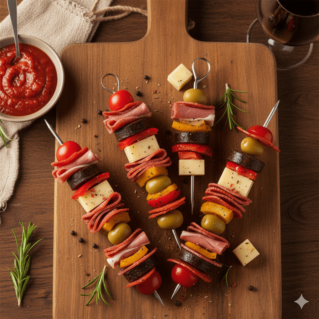 Brocheta de embutidos