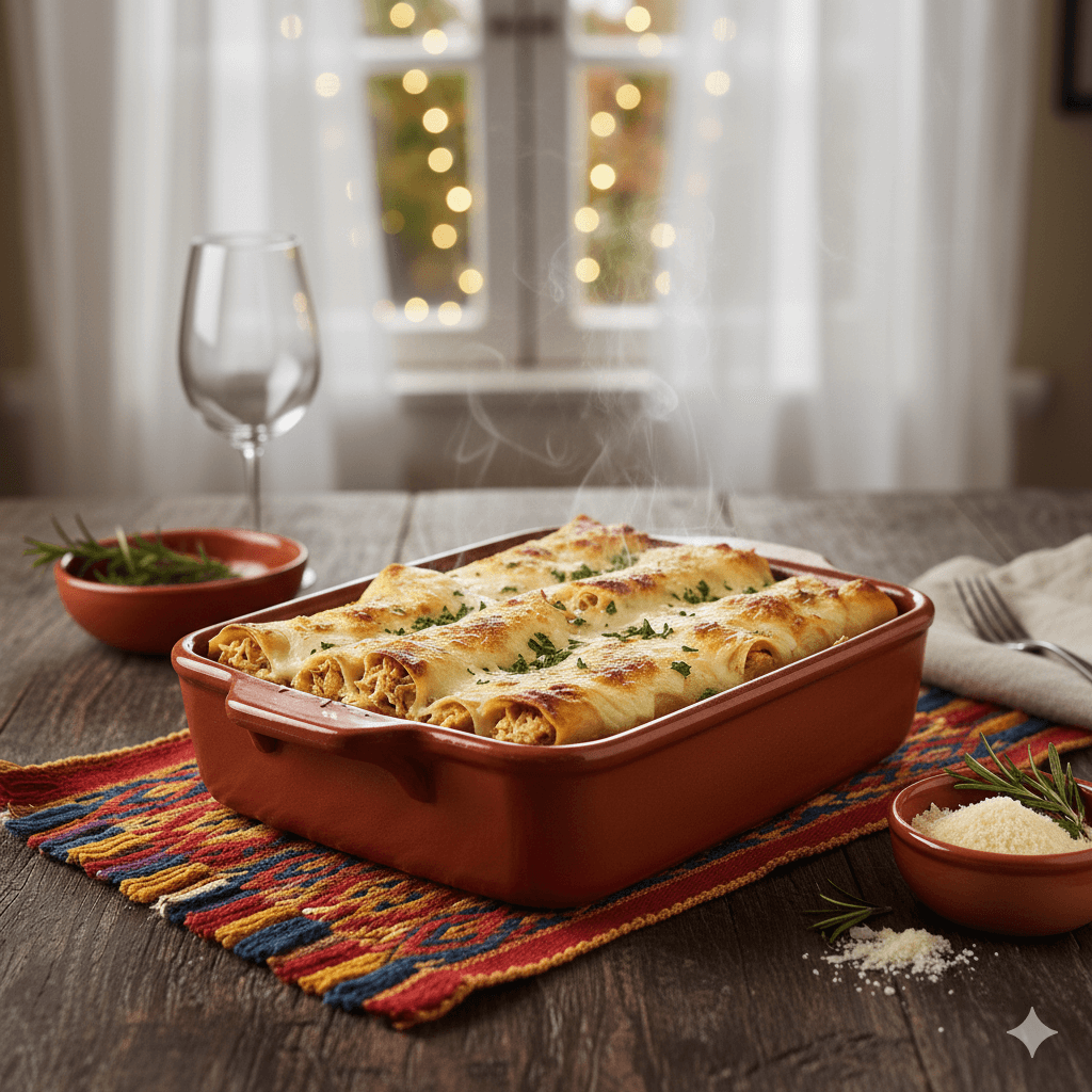 Canelones rellenos con pavo