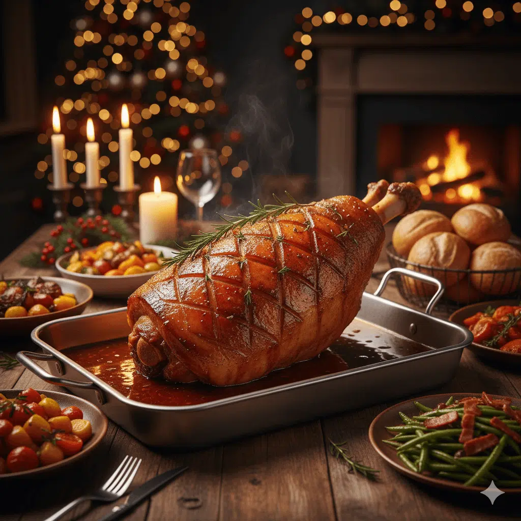 Pierna horneada de cerdo