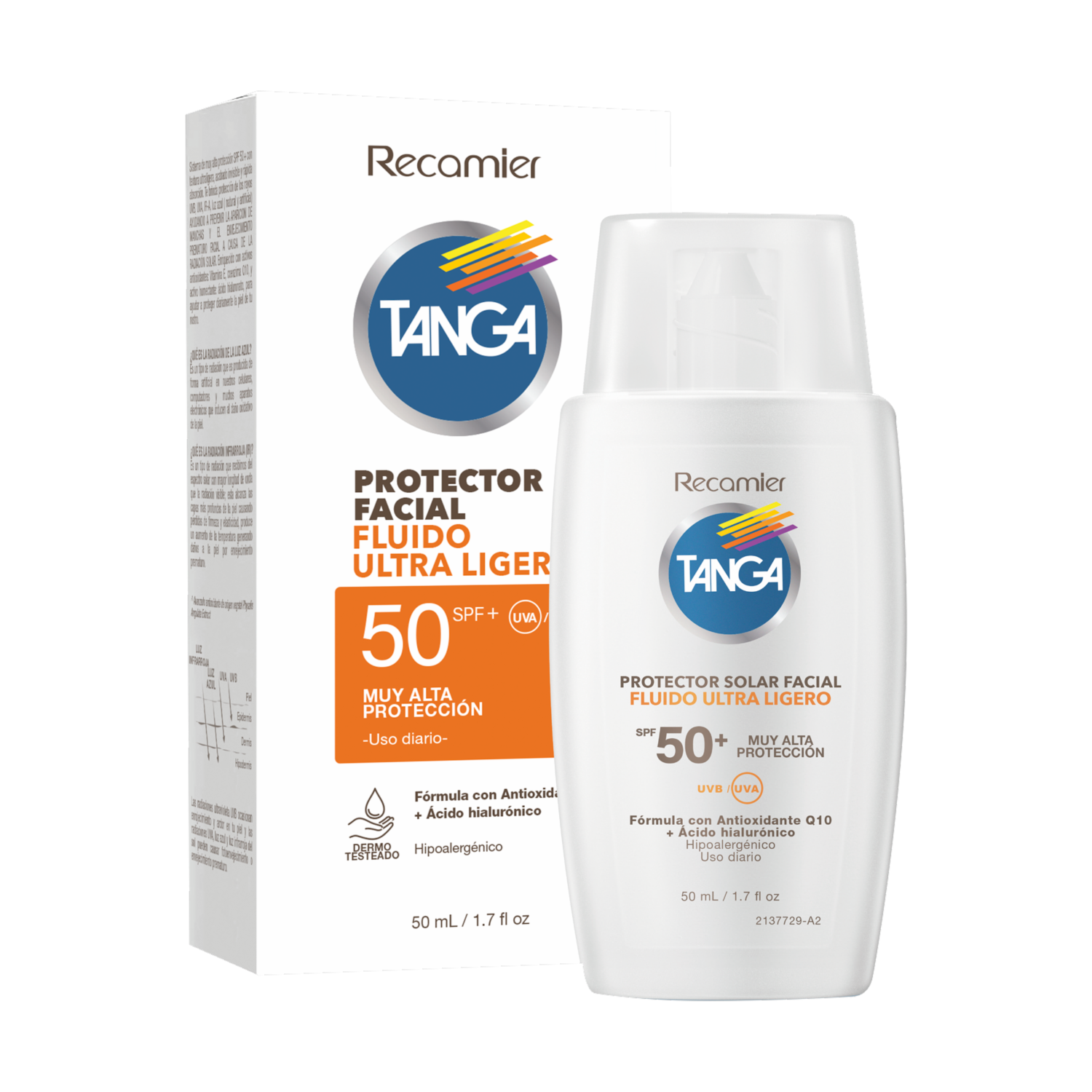 Protector Solar Facial Textura Ligera Spf50+ TANGA 50Ml