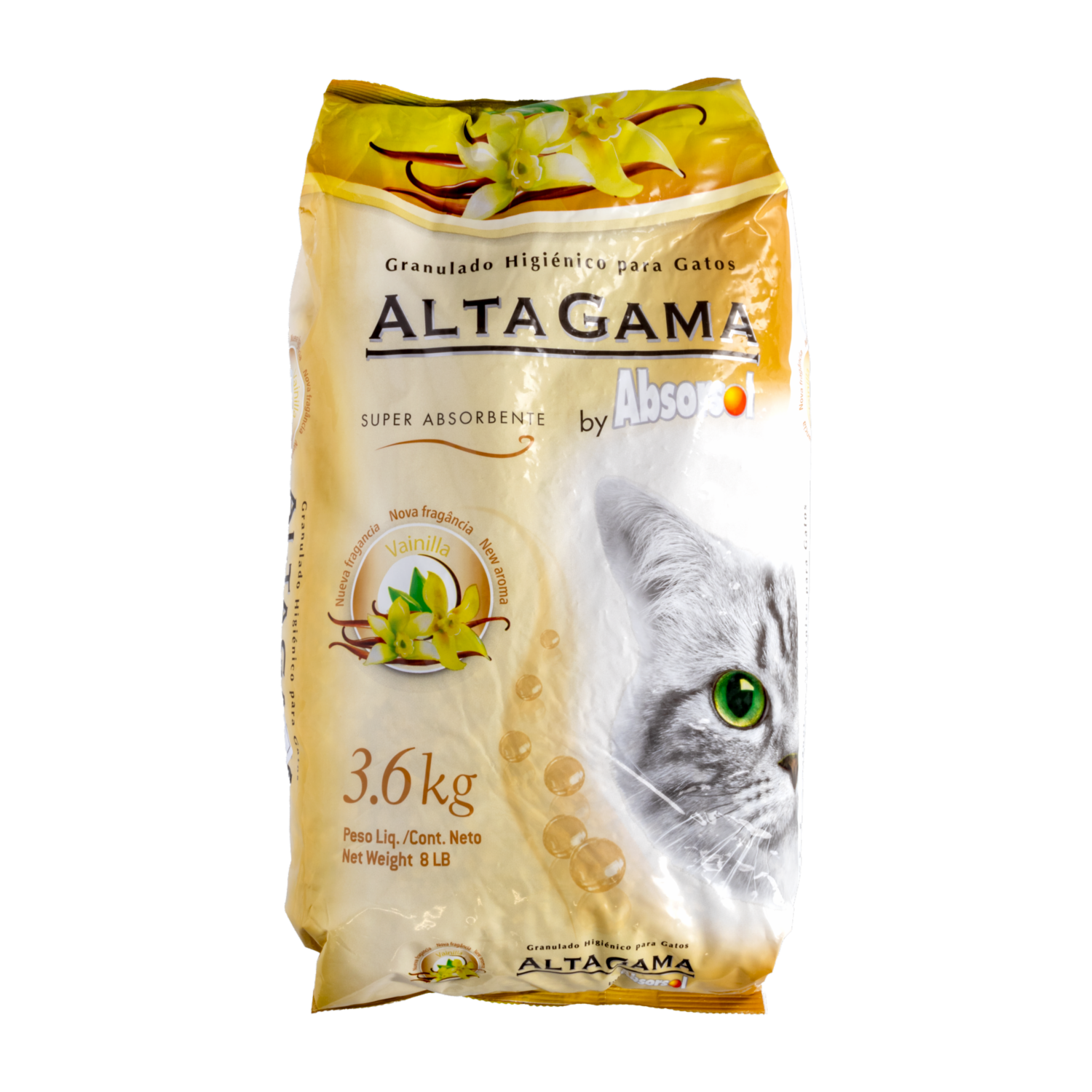 Arena Para Gato Con Perlas Perfumadas De Vainilla ALTA GAMA 3.6 Kg