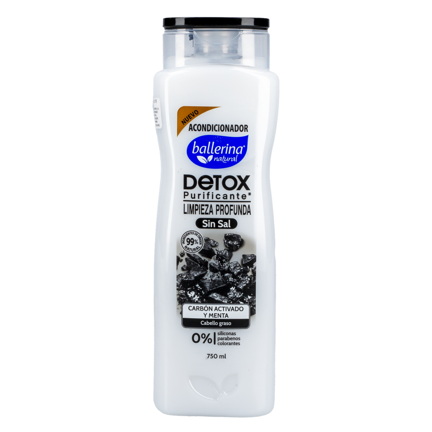 Acondicionador De Cabello Detox Purificante Carbón Activado Y Menta BALLERINA 750 Ml