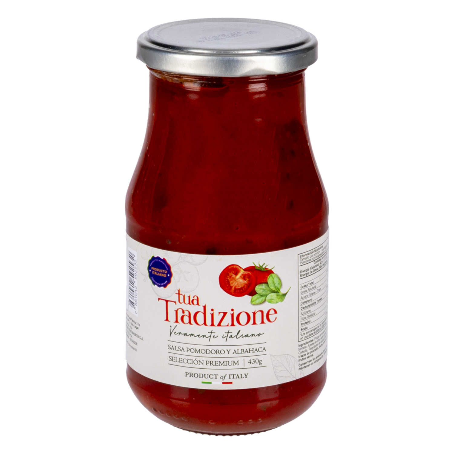Salsa Pomodoro Con Albaca Premium TUA TRADIZIONE 430 G