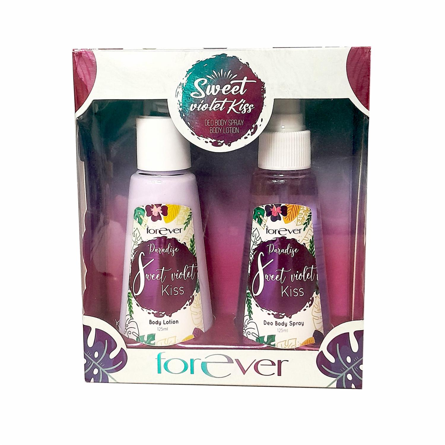 Set Para Dama Metalizado Paradise Sweet Violet Kiss FOREVER 2 X 125 Ml