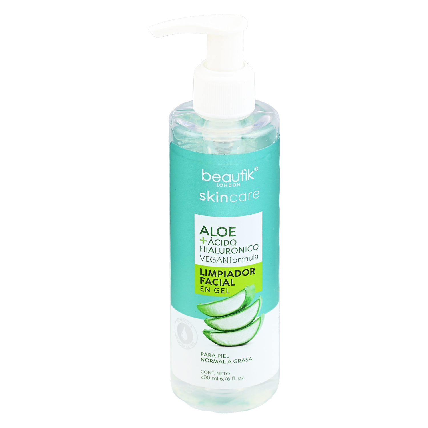 Limpiador Facial Aloe + Acido Hialuronico En Gel SKIN CARE 200 Ml