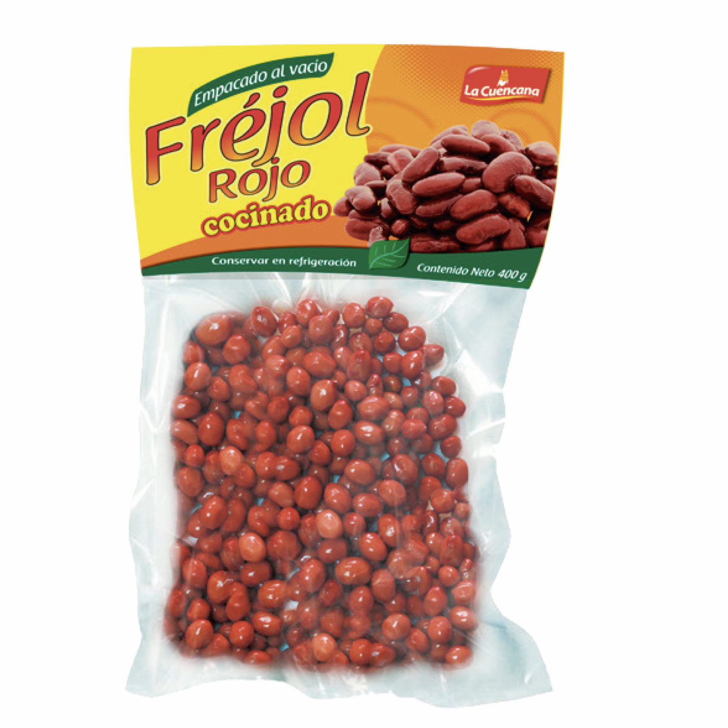 Fréjol Rojo Cocinado Empacado LA CUENCANA 400 G