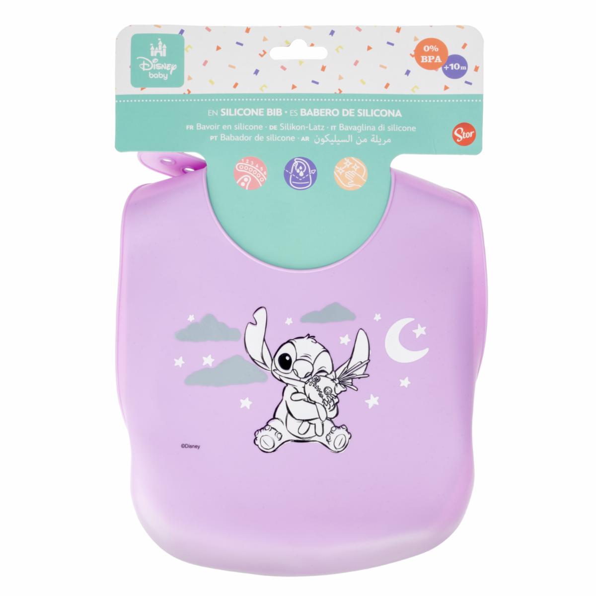 Babero De Silicona Diseño Stitch DISNEY 25X23 CM