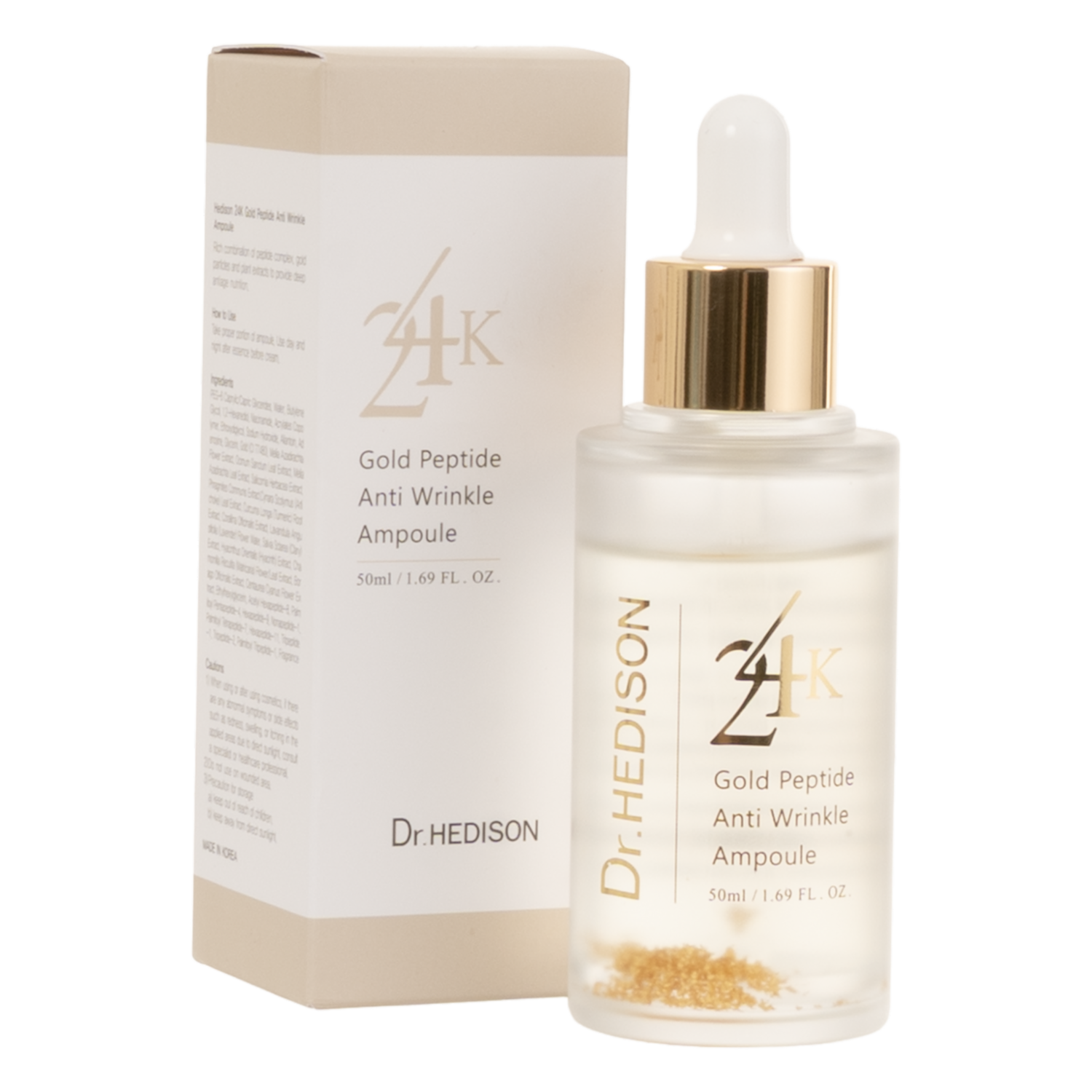 Ampolla Facial Anti-Arrugas De Péptidos Y Oro De 24K DR. HEDISON 50 Ml