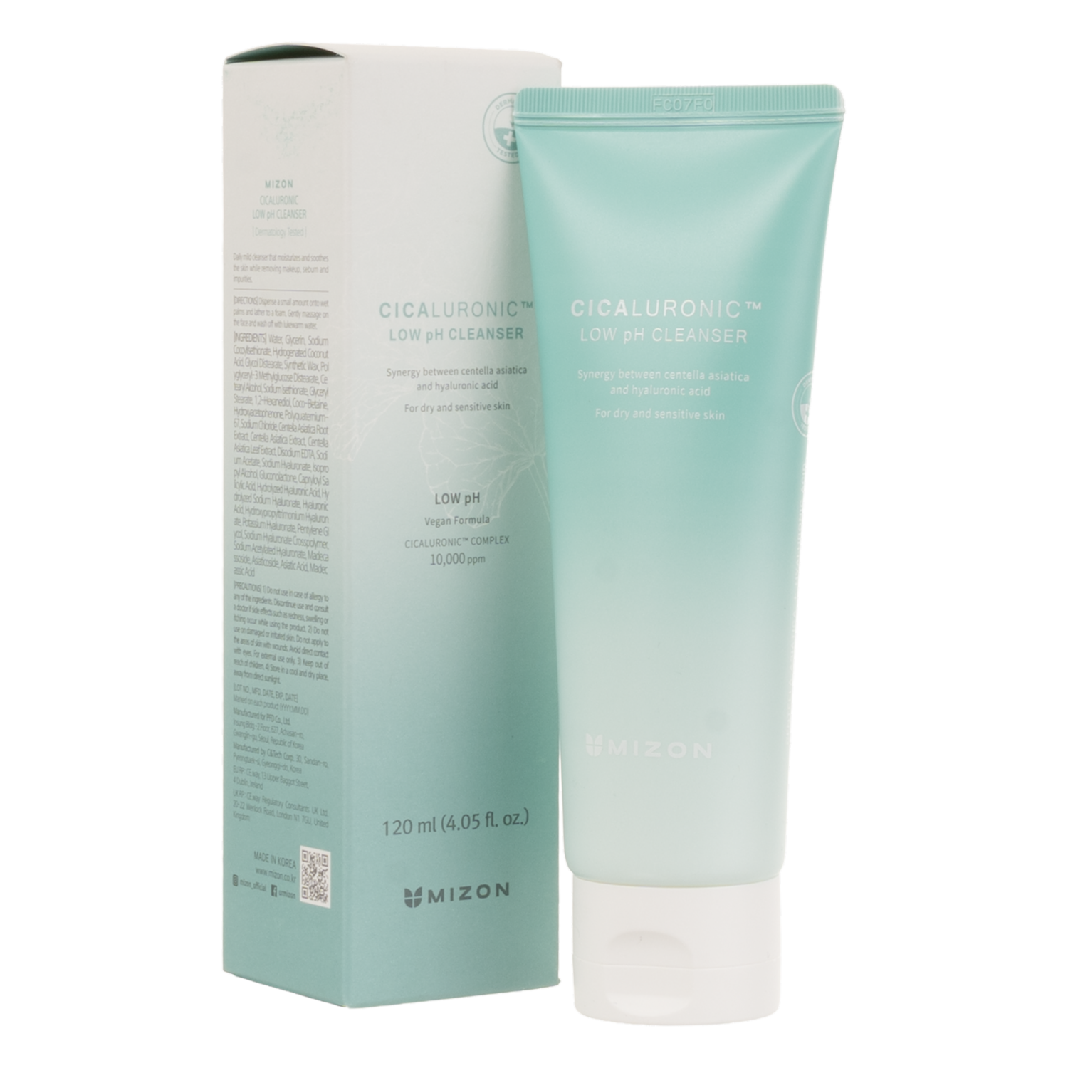Limpiador Facial Cicaluronic Con Centella Asiática y Ácido Hialurónico Ph Bajo MIZON 120 Ml