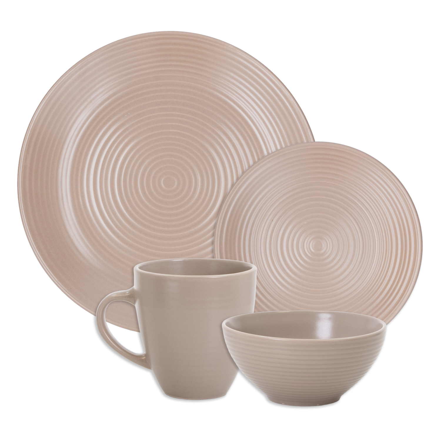 Vajilla Ondas Beige Mate FREE HOME 16 Piezas