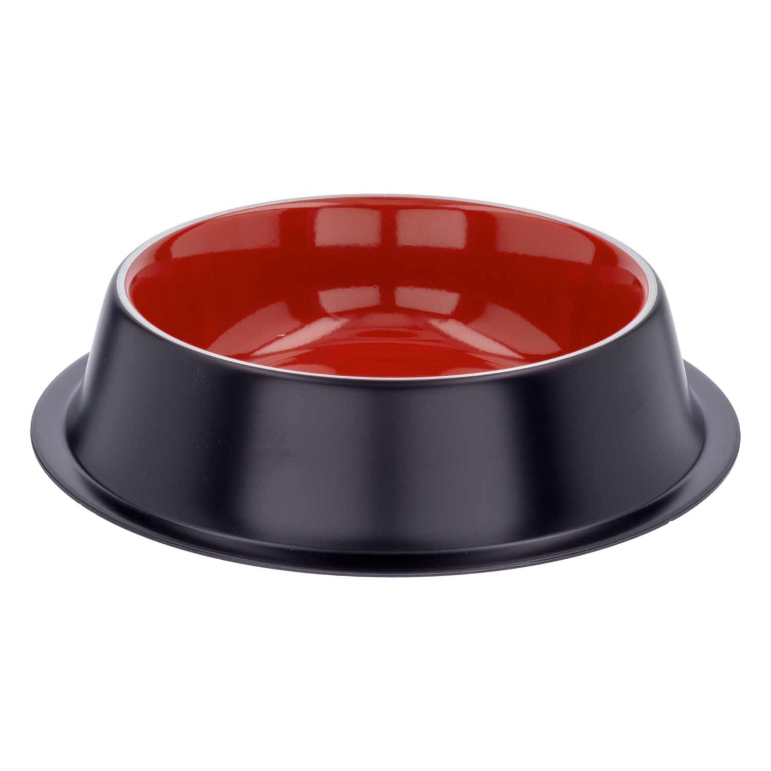 Plato Para Mascota Antideslizante Negro Y Rojo KUMAR 1 Pieza